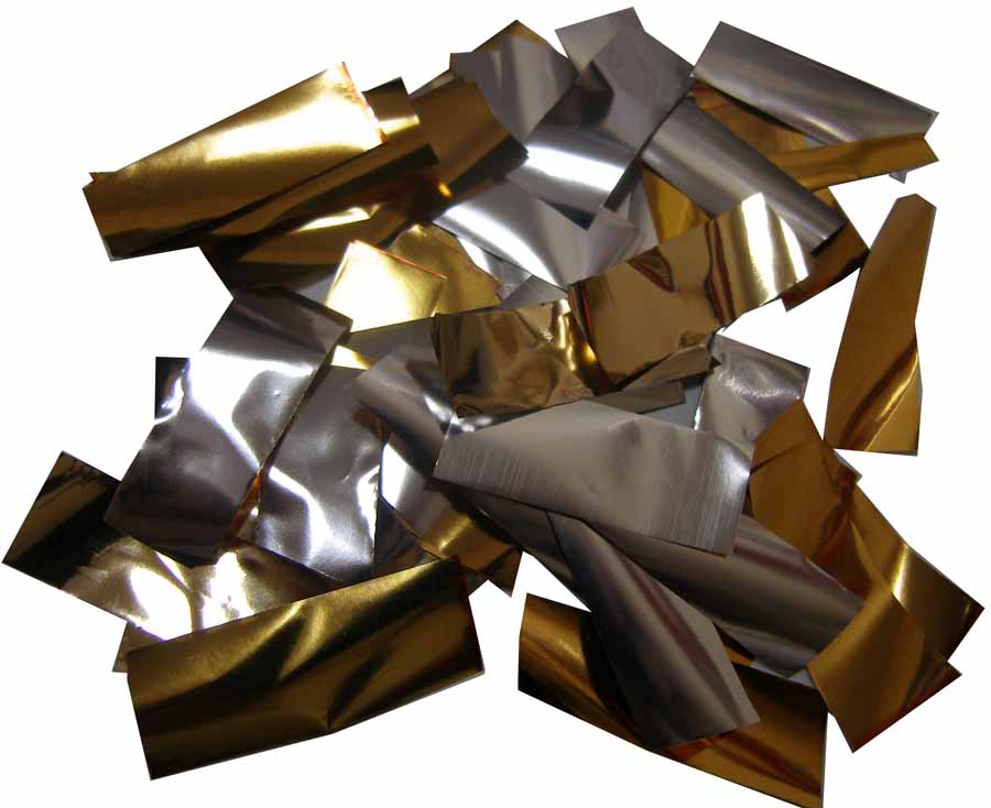Металлизированное прямоугольное конфетти: золото - серебро