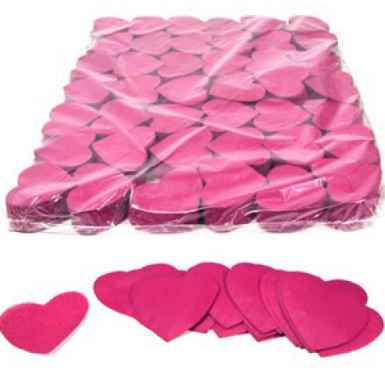 Бумажное конфетти  - сердечки розового цвета