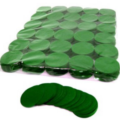 Бумажное конфетти  - зеленое  круглое