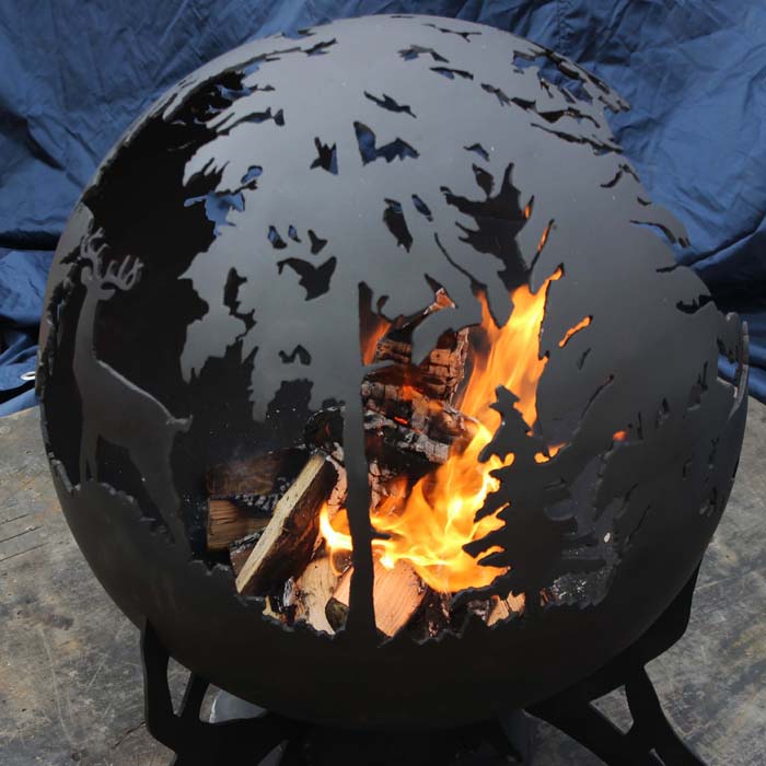 Огненный шар - плазменная резка "Северная жара" Plasma Cutting Fireball - Fire Pit "Northern heat" стальной шар - кострище