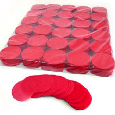 Бумажное конфетти  - красное круглое