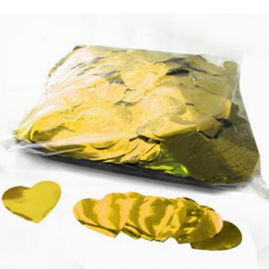 Металлизированное конфетти: сердечка - золото